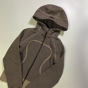 y2k brown lululemon striped scuba sweater